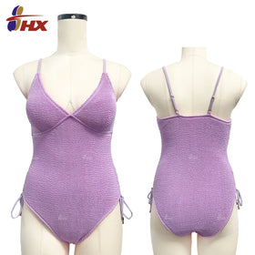 2024 Hot Sale Plus Size One Piece Swimsuit Crinkle Ribbed XXX Solid Pattern Quick Dry Breathable for Women
