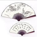 Sufficient Stock! Chinese Calligraphy Painting Silk Folding Bamboo Handle Hand Fan Abanicos De Madera Pintados a Mano