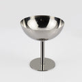 Luxury Customized Logo Party Snack Bowls Stainless Steel Silver Goblet Short Feet Hot Sale for Bar KTV Ice Cream Cup Goblet