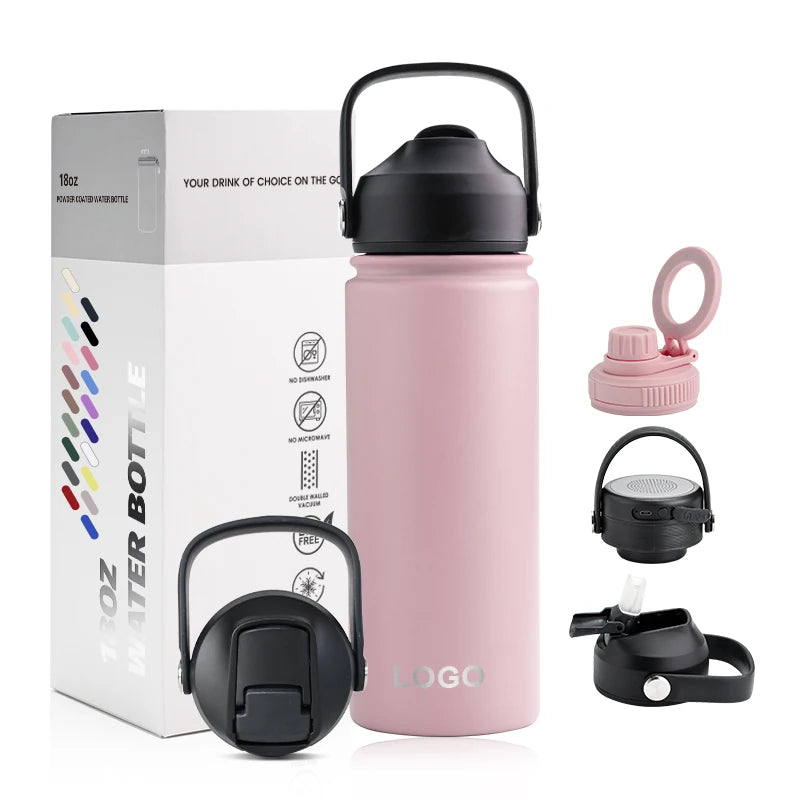 Custom logo Powder Coated Stainless Steel Double Wall Insulated Vacuum Flask Coffee 18oz 18 oz Sport Water Bottle