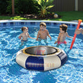 3m 4m Diameter 0.9mm PVC Tarpaulin Cheap Water Floating Island Water Park Inflatable Jump Trampoline With Slide