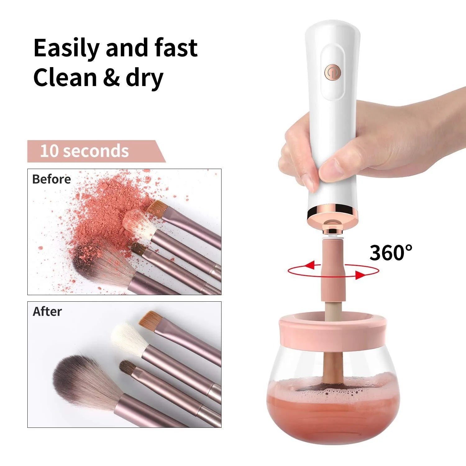 Hot Selling & Popular Dryer Machine Cosmetic Automatic Electronic Makeup Brush Cleaner ABS Material White Color for Home Use