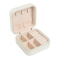 Portable Velvet Travel Jewelry Organizer Case with Leather Storage Box for Rings Gift for Women and Girls