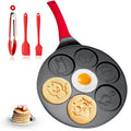 Multifunction 26cm Pot Bottom Diameter Cute smiley Non Stick Waffle Frying Pan Mini Egg Pancakes Pan Cooking Pan Set