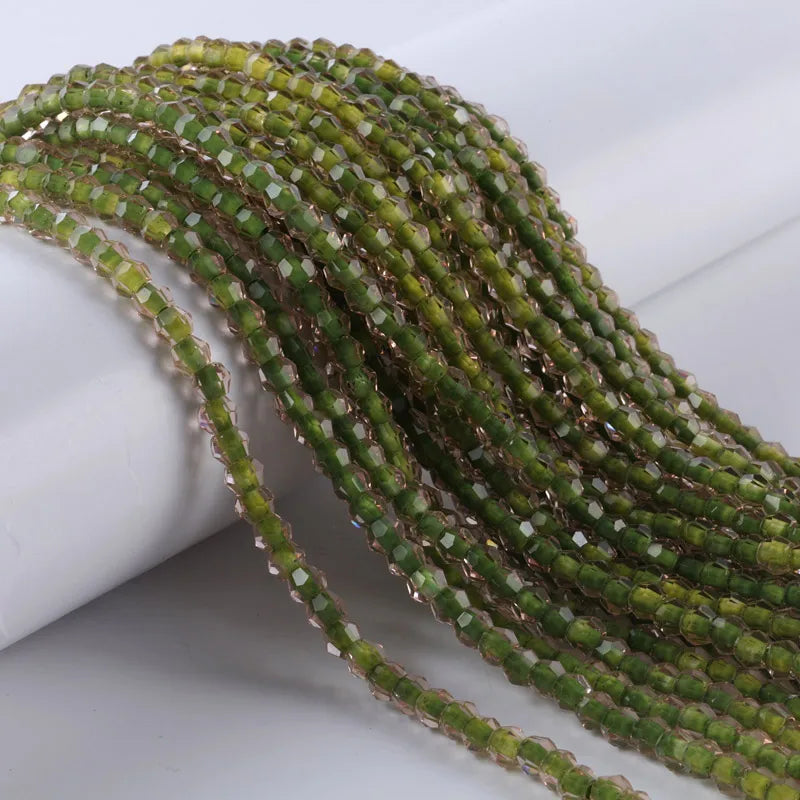 JC Crystal New Design 4mm Faceted Two-tone Glass Bicone Beads Strands  Wholesale Crystal Bicone Beads for Jewelry Making