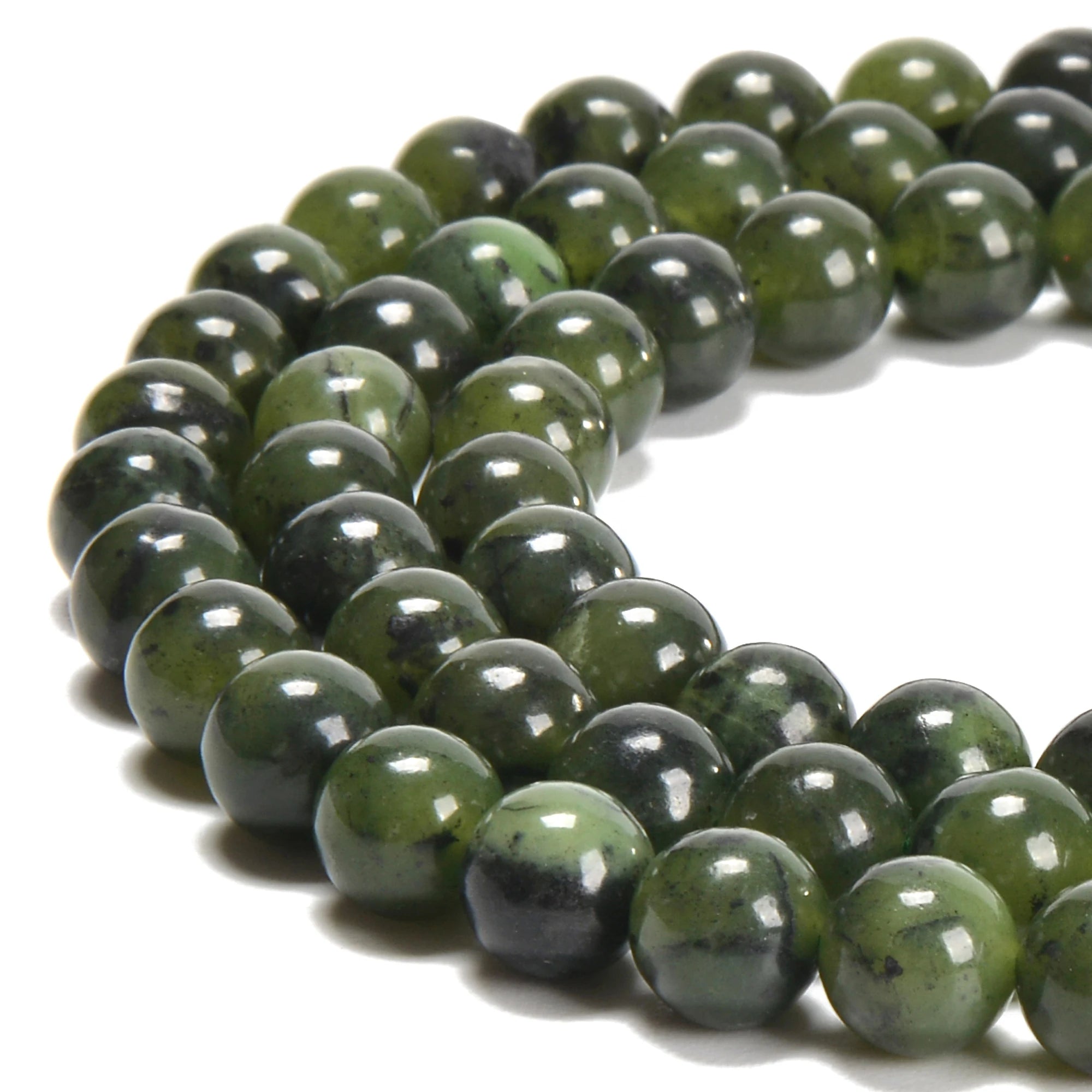 Wholesale Natural Canadian Green Jade Apatite Dumortierite Amethyst Bead 6mm 8mm 10mm Round Stone Beads for Jewelry Making