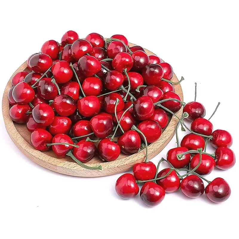 Realistic Simulated Faux Artificial Cherry Fruits Vegetables Food Models Home Christmas Desk Table Decor Photography Photo