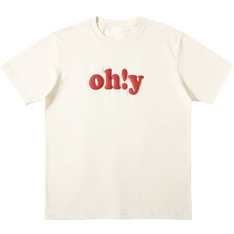 Custom Unisex 100% Cotton for Puff Print T-Shirt Heavyweight 3D Foam Oversized Drop Shoulder 220g Fabric Weight Letter for Men
