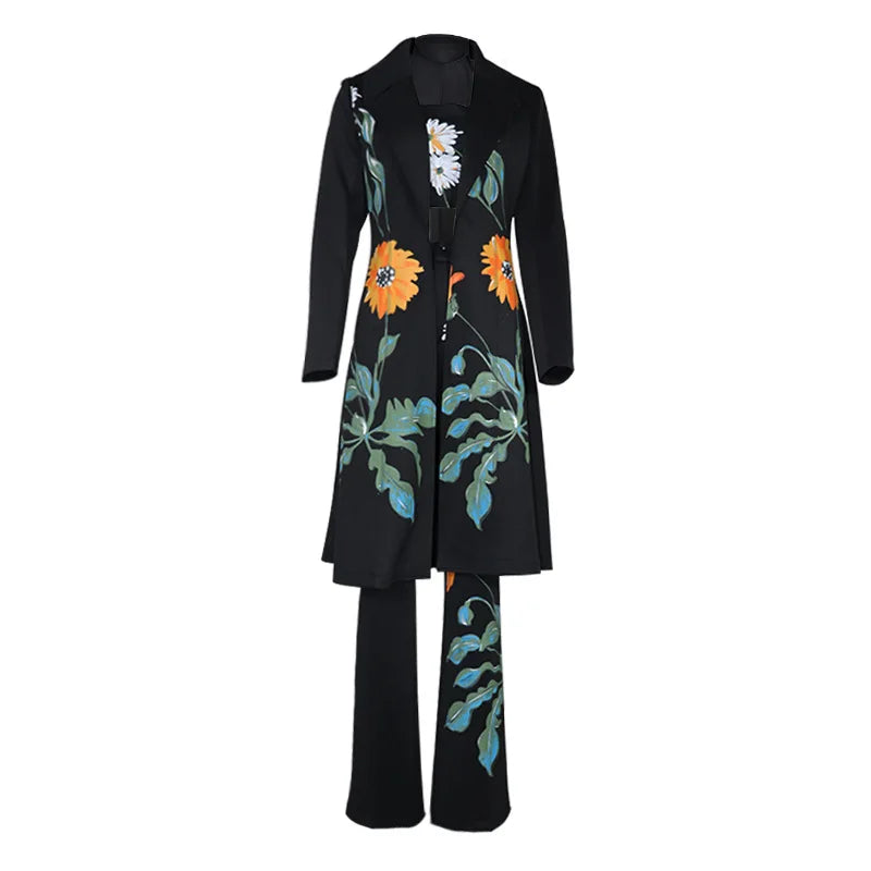 Wholesale 2022 New Design OL Women's Clothing Elegant Long Pants Jacket Suit Casual Solid Pattern Chiffon Summer Collection MOQ