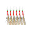 Iseni 6 Hooks Set High Carbon 1/0# Squid String Hook for Soft Fishing Attracts Octopus Catfish Bass Pike Squid Lure