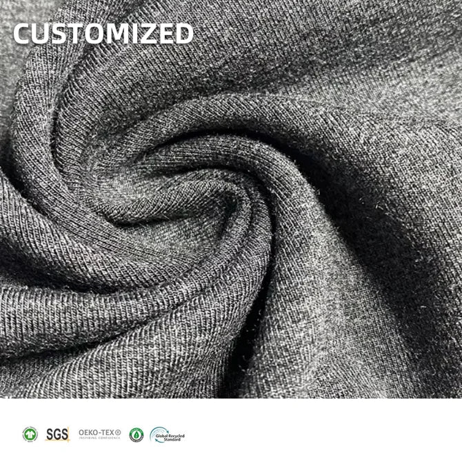 Eco-friendly 340Gsm Knit Bamboo Cotton Elastane Blend Fabric for Garment