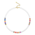 Fashion 18K Gold Plated Stainless Steel Jewelry Holiday Style Color Polymer Clay Chokers Necklaces P213238