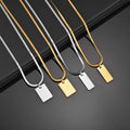 PVD Plated Stainless Steel Inspirational Name Pendant Necklace Custom Engraved Fine Polished Letter Photo Gift Jewelry Women Men