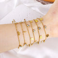 Wholesale Personality Fashion 18K Gold Plated Stainless Steel Charm Bracelets with Zirconia Eco-Friendly Customizable for Women