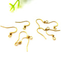 Fashion 316L Stainless Steel Jewelry Findings Earring  Hook Nature Pearl18k Gold IP Vacuum Plating DIY Jewelry Accessories