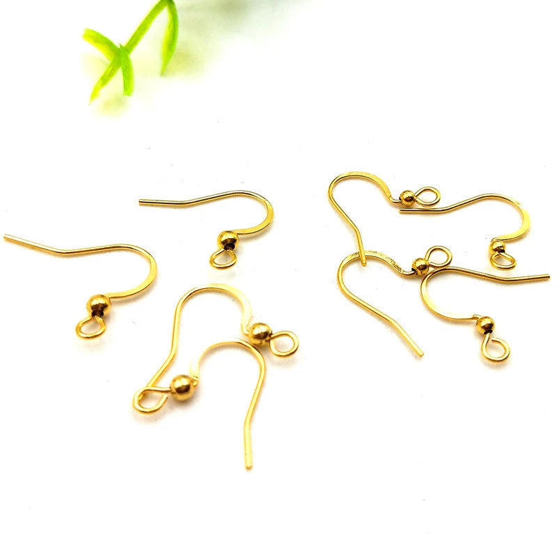 Fashion 316L Stainless Steel Jewelry Findings Earring  Hook Nature Pearl18k Gold IP Vacuum Plating DIY Jewelry Accessories