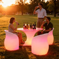 Modern LED Furniture Set Square & Round Bar Table & Chair for Night Club KTV VIP Room Hot Sale Made of Plastic for Hotels