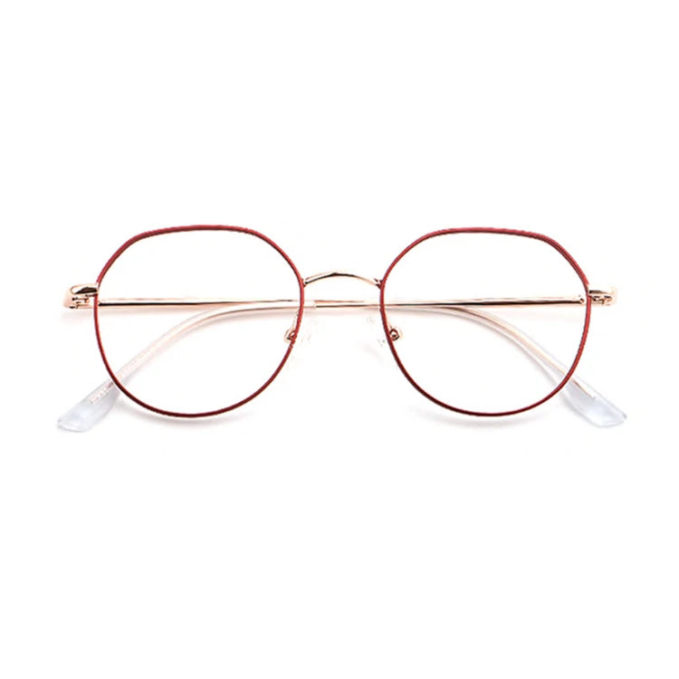 In Stock Wholesale Ladies Glasses Frame Fashion Optical Glasses Metal Glasses Red Frame Wholesale