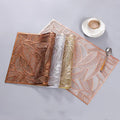 Metallic Vinyl Placemats Cutwork Decorative Dining Table Mats for Weddings Plastic Accent Centerpiece