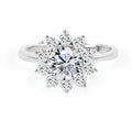 New Arrival Fashion Antique 925 Sterling Silver Flower Rings Moissanite Ring Synthetic 5A Cubic Zirconia Rings