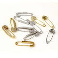 CZ8132 Chic 18k Gold Plated CZ MIcro Pave Heart Star Safety Pin Charm  for Earring Necklace Making