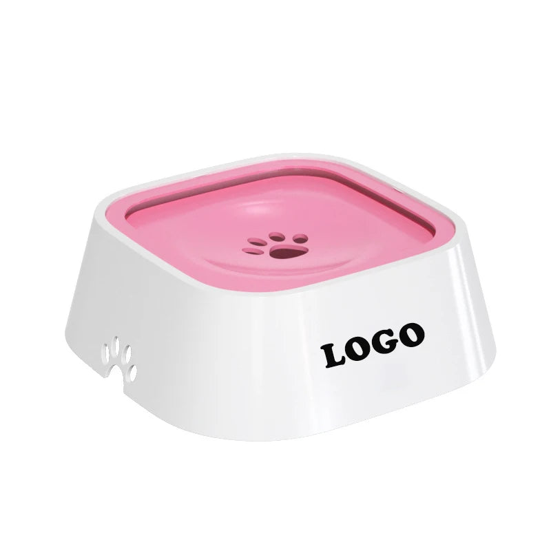 Factory Wholesale Pink Splash-proof Overflow Tip-proof Dog Water Bowls for Cats Dogs Pet Supplies Accessories