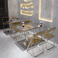 BILIDO Fast Food Stainless Steel Table and Chair Combination Coffee Shop Milk Tea Shop BBQ Restaurant Acrylic Folding Chair