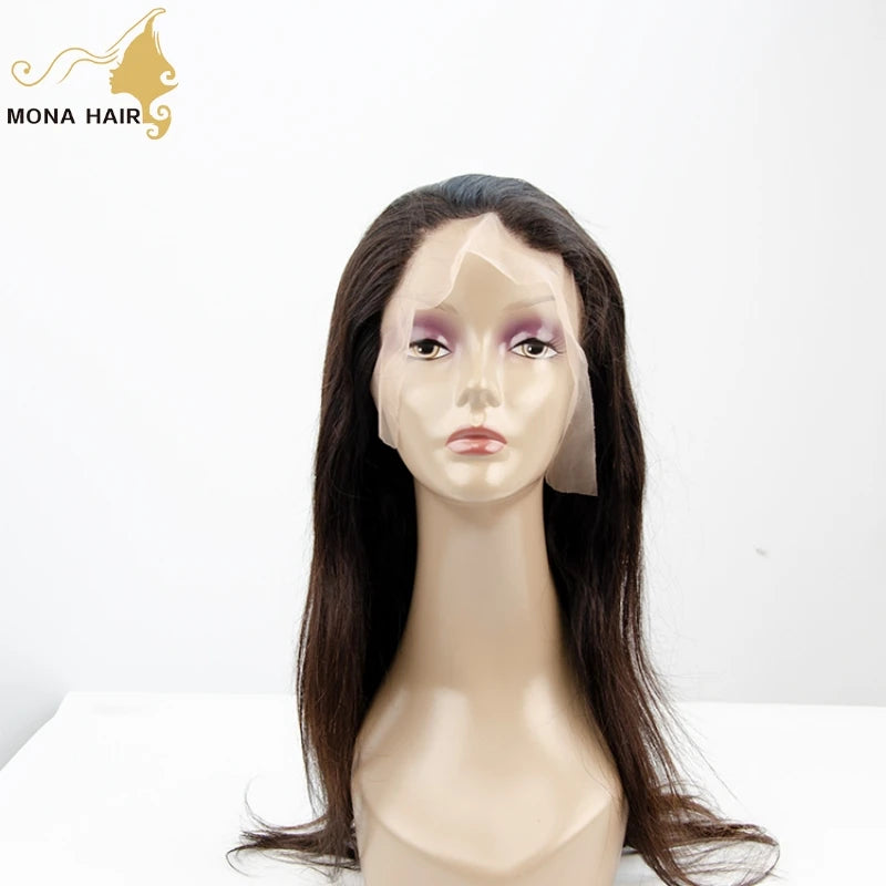 Mona Lace Frontal Human Hair Wigs Transparent Brazilian Hair Long Lace Front Wigs Human Hair Pre Plucked Wholesale Average Size