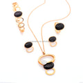 Ghana Beads Luxury Gold Plated Stainless Steel Jewelry Set 4Pcs Bracelet and Earrings for Women for Wedding and Party