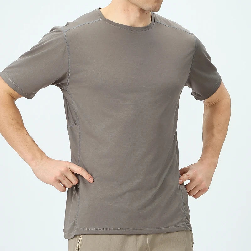 New Hot Sale 100% Polyester Quick Dry Men T-Shirt Without Printing Blank Men's Gym Shirts