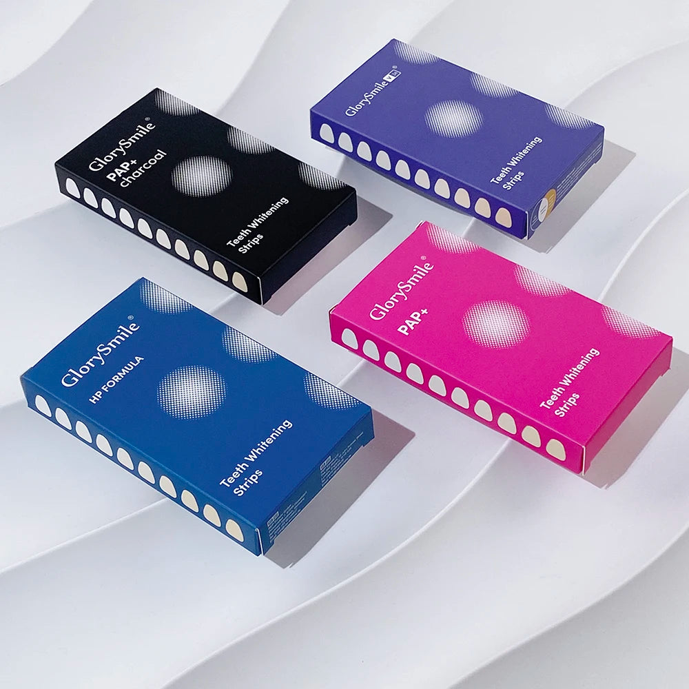 Custom Logo Snow White Non Irritation Residue Free Teeth Whitening Dry Strips Private Logo
