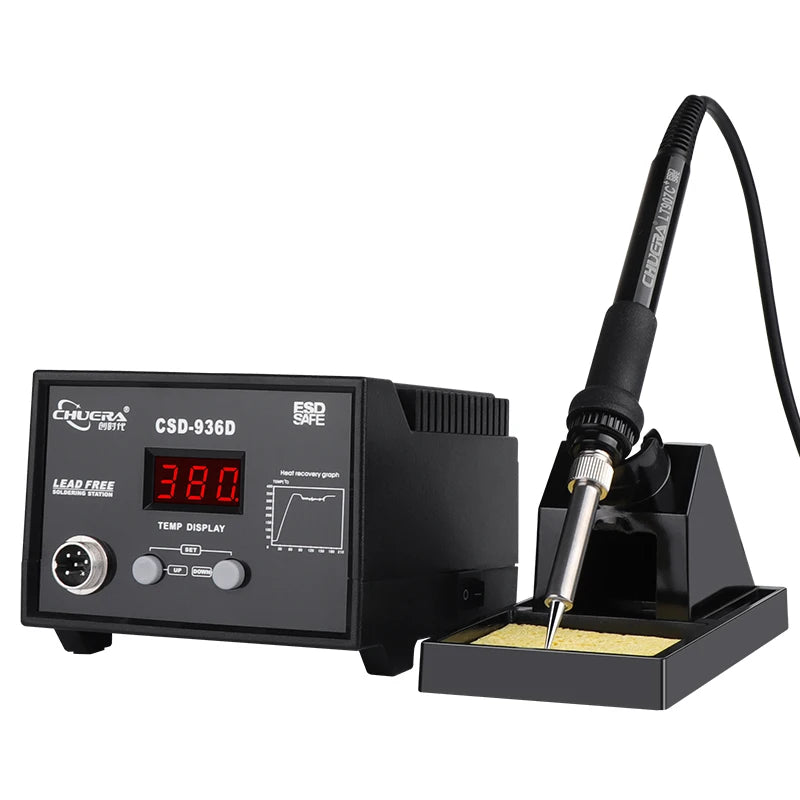 Chuera 936D 110V 240V 70W 200-480Â°C Adjustable Temperature Fast Heating up Soldering Stations for SMD Welding