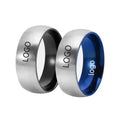 ShuoyeW 8mm Stainless Steel Ring Silver Black Blue Gold Inner Curved Brushed Two Tone Matte Stainless Steel Ring Finger Ring 651