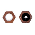 Luxury Modern Hexagonal Earring Cufflink Gift Packaging Storage Holder Walnut Wooden Ring Box