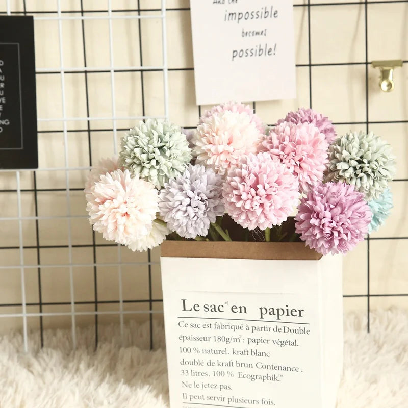 O-X022 Wholesale Price Single Artificial Dandelion Soft Silk Dandelion Artificial Flowers for Floral Arrangement