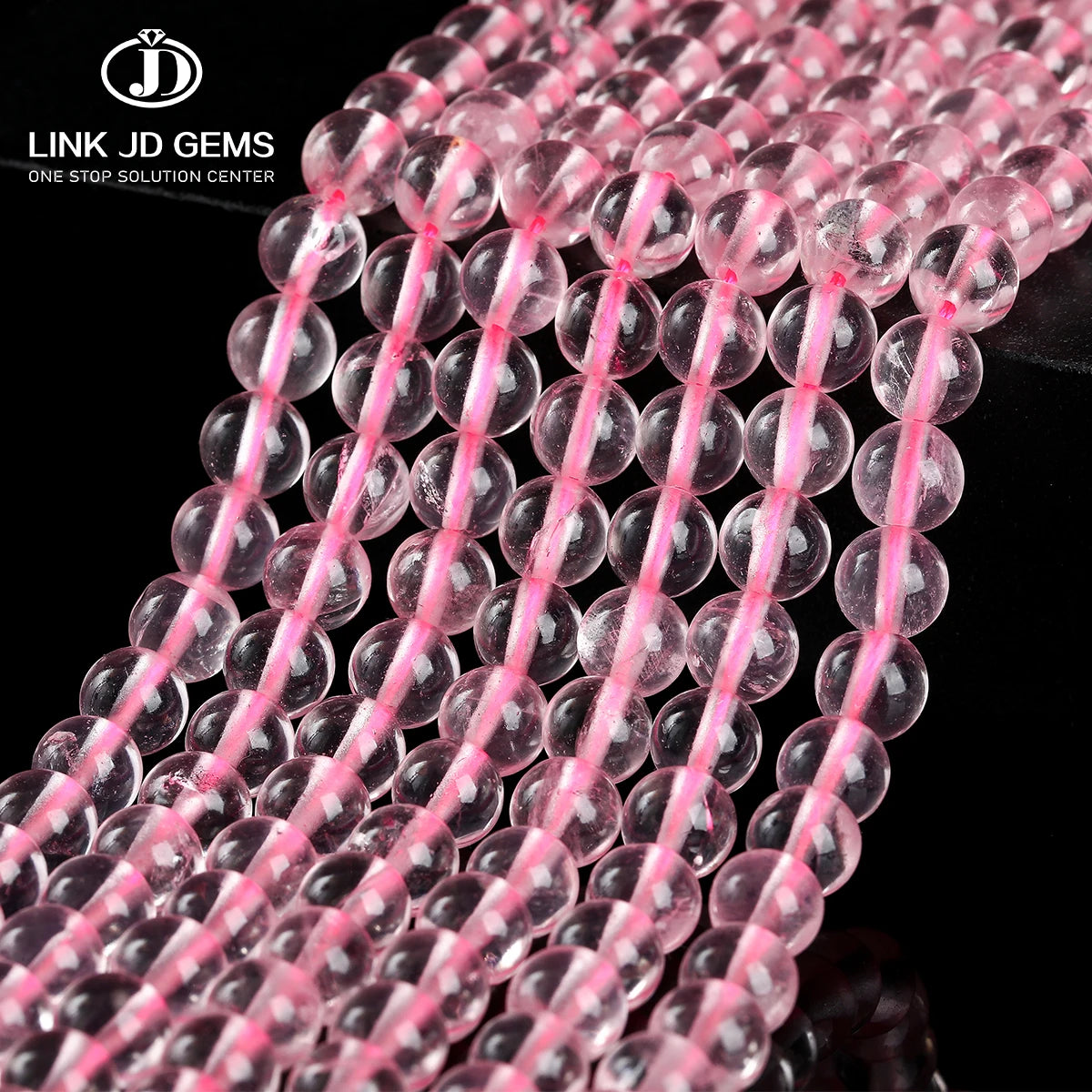 Wholesale 100% Natural Rose Quartz Beads Pink Ice Rose Beads Crystal Round Loose Spacer Stone Beads for Jewelry Making