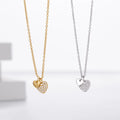 Europe and America Fashion Jewelry S925 Sterling Silver Heart CZ Diamond Dangling Gold Plated Clavicle Necklace for Women
