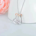 Animal Jewelry 925 Sterling Silver Two Tone Infinity Heart Engraved Cute Rabbit Pendant Necklace