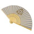 Customized Bamboo Wood Fabric Hand Fan With Bride & Groom's Names Date Personalized Wedding Favor Birthday or Anniversary Gift