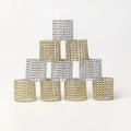 Wholesale Plastic Napkin Ring Luxury Elegant Table Decoration Crystal Silver Rose Gold Napkin Rings for Wedding Party Banquet