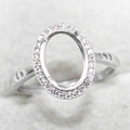 Sterling Silver 8*10/8*11mm Semi Mount Ring Frame Empty Blank Support Claws Setting S925 Base Without Center Stone DIY for Inlay