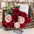 O-X751 Wholesale Artificial Flower Rose Real Touch Single Stem Silk Rose Home Wedding Decor White Red Blue Velvet Roses Flower