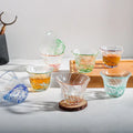 Japanese Style Hammered Pattern Glass Sake Cup