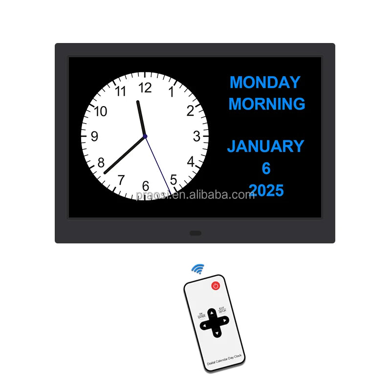 10.1 Inch ABS Digital Prayer Calendar Clock Reminder Day Alarm Modern Style OEM Islam Athan Azan Clock for Dementia Bedroom Use