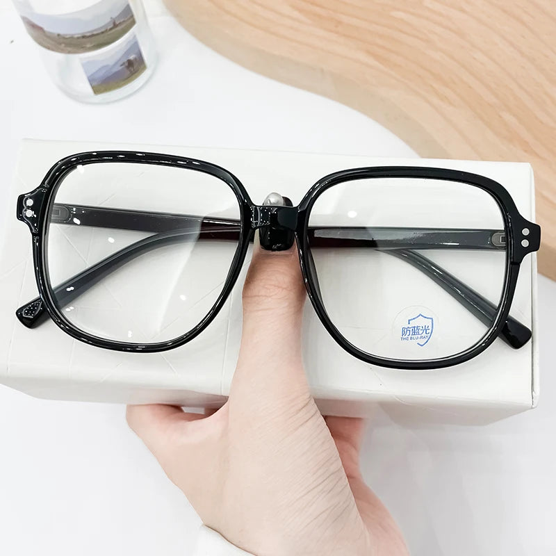 2022 Newest Ladies Optical Frame Retro Square Design Anti-Blue Light Eyeglasses Pink TR Frame Wholesale Eyewear for Women Men MegaBDM