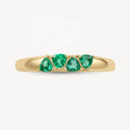 LOZRUNVE 925 Silver Fine Jewelry Triangle Emerald Crystal Classic Wedding Engagement Ring Women
