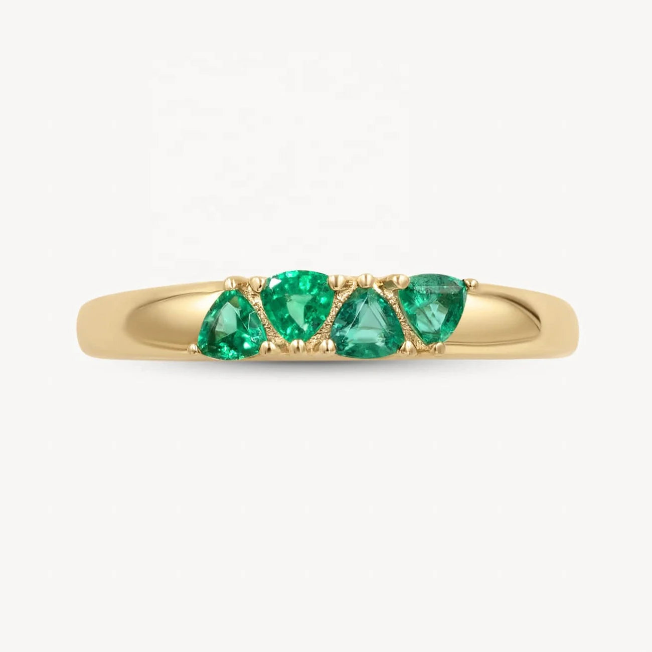 LOZRUNVE 925 Silver Fine Jewelry Triangle Emerald Crystal Classic Wedding Engagement Ring Women