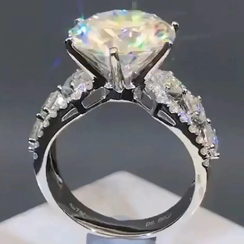 Huitan Beautiful Hollow Luxury Anillos Woman Pure Round Square Zircon Rings Macro Pave Silver Rings Wedding