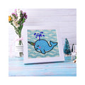 5D DIY Round Children's Diamond Painting with Frame Cartoon Animals Whale Children's Gift Canvas Diamond Painting Kit Home Decor