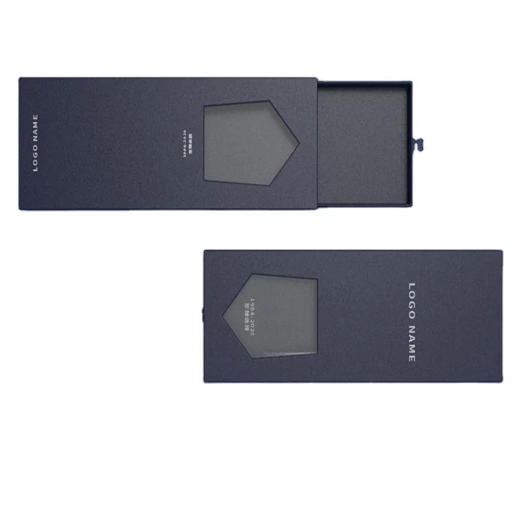 Custom Made High-End Minimalist Business Tie Window Box Special Paper Packaging with Embossing Printing